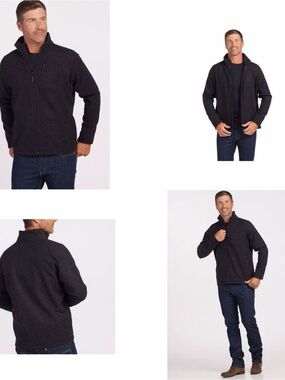 NEW Woolx Men's Fairbanks Jacket in Carbon Black, Size Large